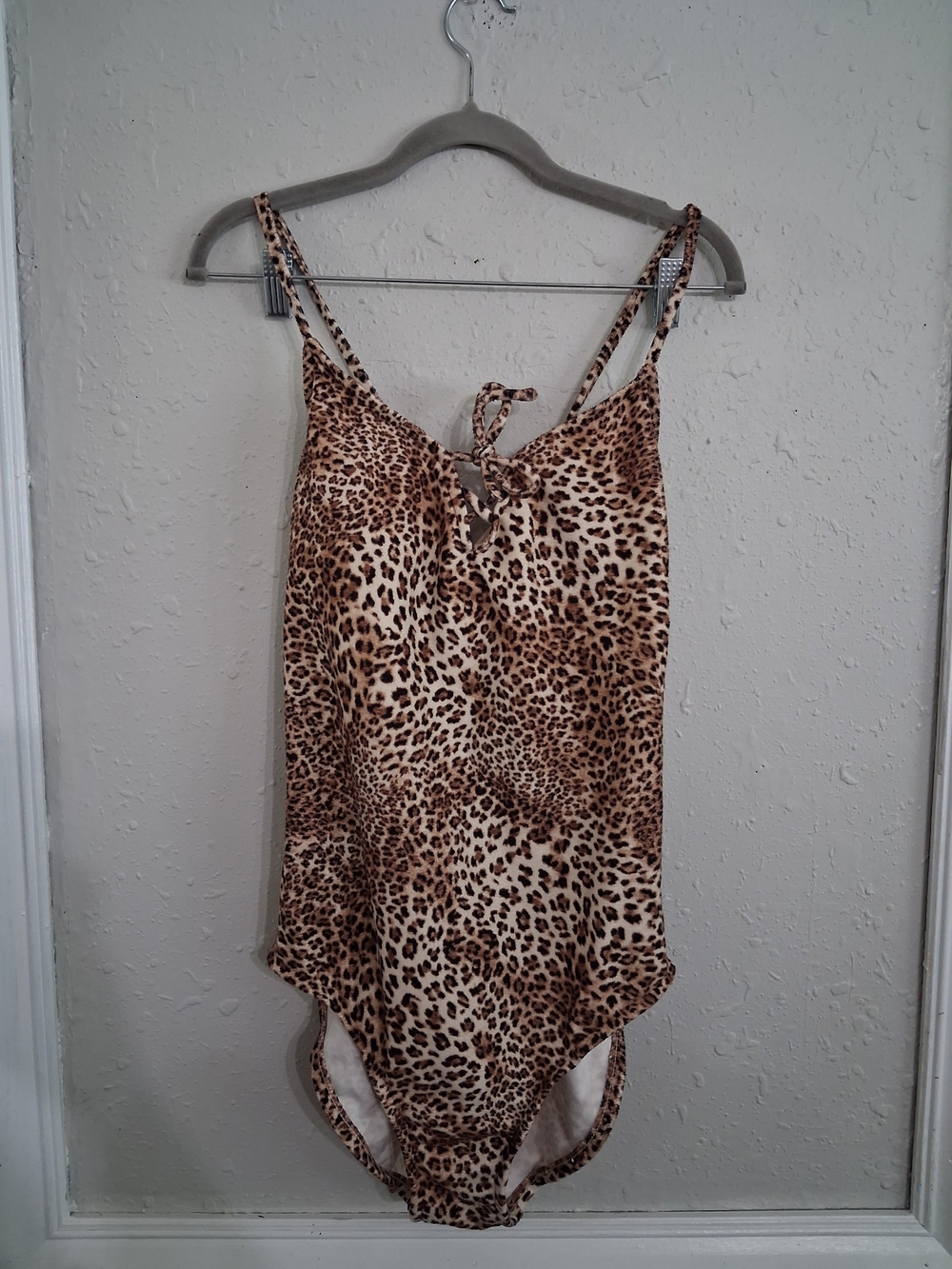Vintage 90s  beach cabana soft furry leopard cheetah swimsuit bodysuit large